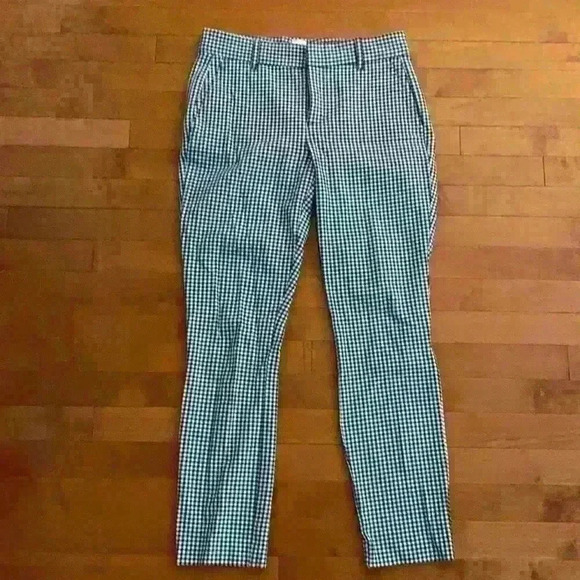Blue and White Check Signature Skinny Ankle Gap Pant - Picture 1 of 5